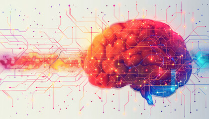 An elaborate neural network connects within the dynamic brain, forming complex pathways