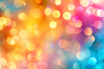 Obraz premium Blurred background with colorful lights and bokeh effect. Abstract background for festive or party concept