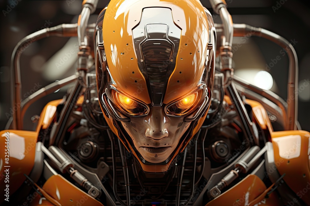 Aufkleber a futuristic robot with artificial intelligence capabilities