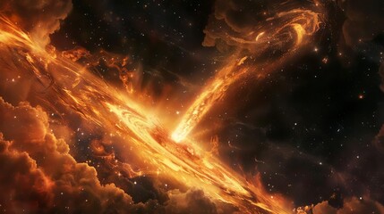 aweinspiring birth of colossal jet from supermassive black holes edge astronomical 3d illustration