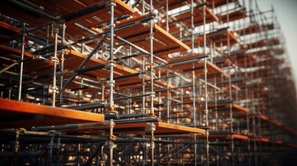 A photo of construction site scaffolding connectors.