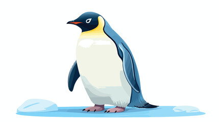 Emperor penguin flat vector illustration isolated o