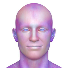 男性の顔アップ　3DCGレンダリング