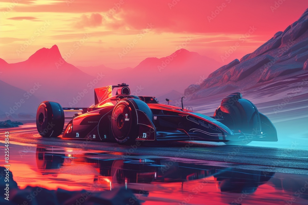 Poster a futuristic spaceship soaring through the galaxy