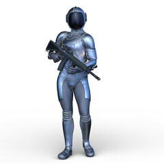 Naklejka premium サイバー戦士 3DCGレンダリング