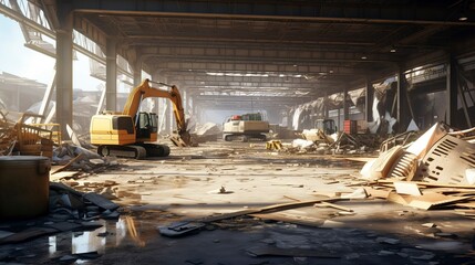 A photo of construction site waste recycling area.