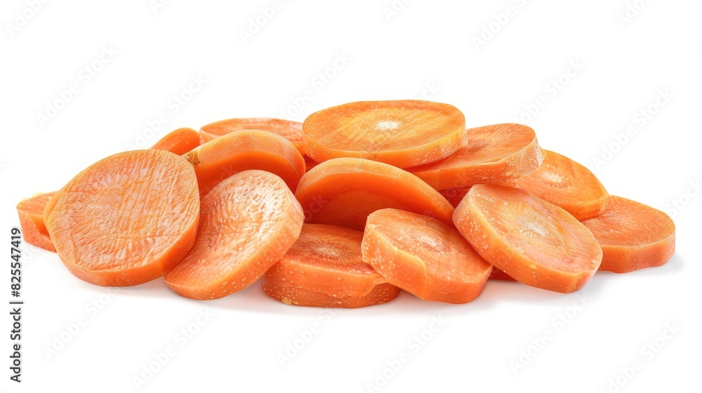 Poster carrot slices isolated on white background with clipping path