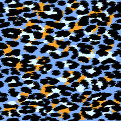Trendy Leopard or cheetah skin seamless pattern, animal fur background, vector wild animal background in neon colors. Fabric design, wrapping paper, textile.