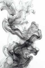 Abstract black and white smoke art, swirling patterns creating an ethereal and mystical atmosphere, perfect for backgrounds or design projects.