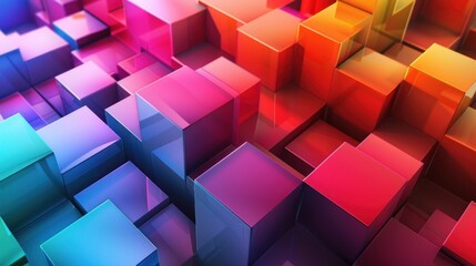 3d render geometric colorful cube or cubic design futuristic texture background. Generated AI image