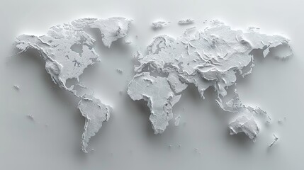 3D World Map Embossed Texture