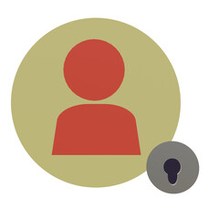 3 D illustration of account lock icon