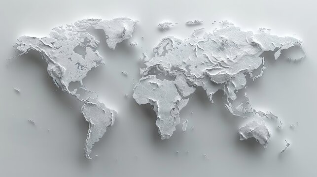 Fototapeta 3D World Map Embossed Texture