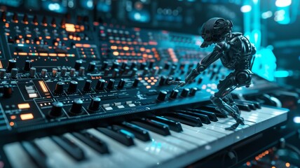 Fototapeta premium AI music studio
