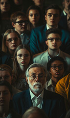 Dark Background: Diverse Church Group Portrait