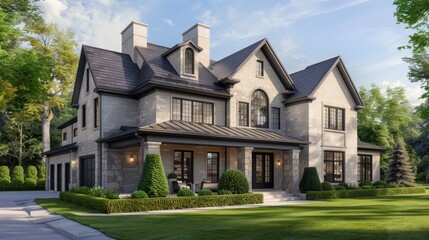 luxury home 3d illustration of a newly built