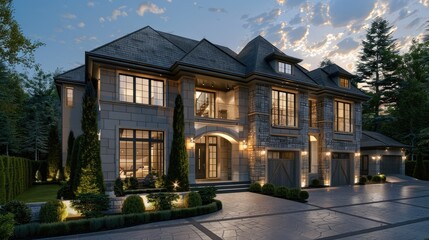 Fototapeta premium luxury home 3d illustration of a newly built