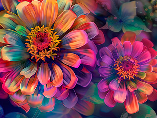 Obraz premium Zinnia elegans, known youth-and-age , common zinnia or elegant zinnia, an annual flowering plant of the genus Zinnia, is one of the best known zinnias.