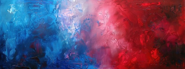 Abstract Painting in Red and Blue Colors