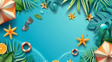 Summer Essentials. Summer Holiday Background.