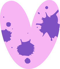 Heart With Modern Splash Blots Pattern