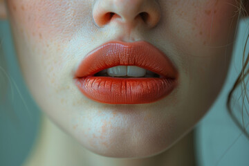 Fototapeta premium A furrowed brow and trembling lips, a desperate plea for forgiveness and reconciliation in the aftermath of hurtful words. Concept of remorseful regret. Generative Ai.