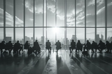 A symposium of thought leaders gathering to exchange ideas and challenge assumptions, fostering intellectual growth and exploration. Concept of intellectual exchange. Generative Ai.