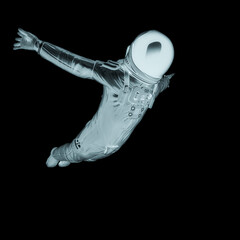 master astronaut is doing a free jump