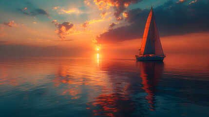 sailboat at sunset