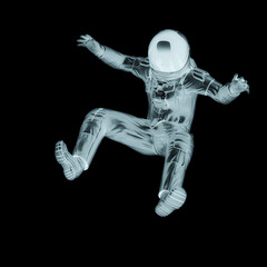 master astronaut is floating bsck