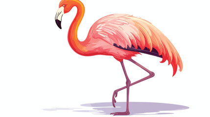 Hand drawn pink flamingo colorful sketch style vect