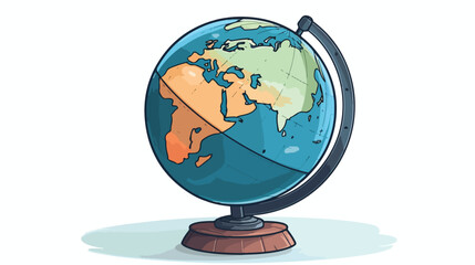 Hand drawn school classroom globe geographical map
