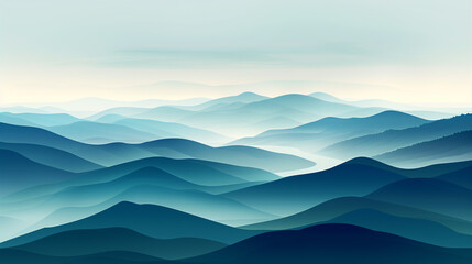 mountains in the fog