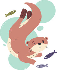 Otter With Fish