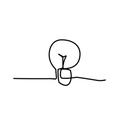 Continuous one line drawing bulb lamp