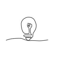 Continuous one line drawing bulb lamp