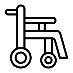 Automatic Wheelchair Vector Line Icon Design