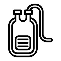 Blood Bag Vector Line Icon Design