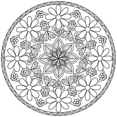 Mandalas para Colorir de flores passarinhos e jardim