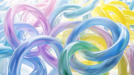 Pastel abstract interpretation of olympic rings reflecting unity and sportsmanship, Olympic Games concept, wide banner