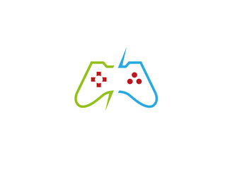 Console video games a controller gadget logo design illustration image