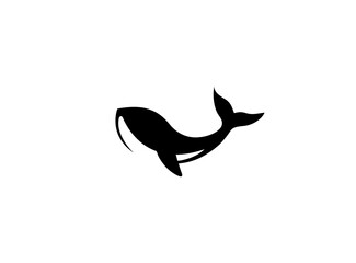 Humpback giant whale logo design illustration image