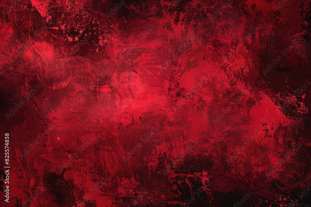 Poster a red background with splatters of paint. the background is very messy and chaotic
