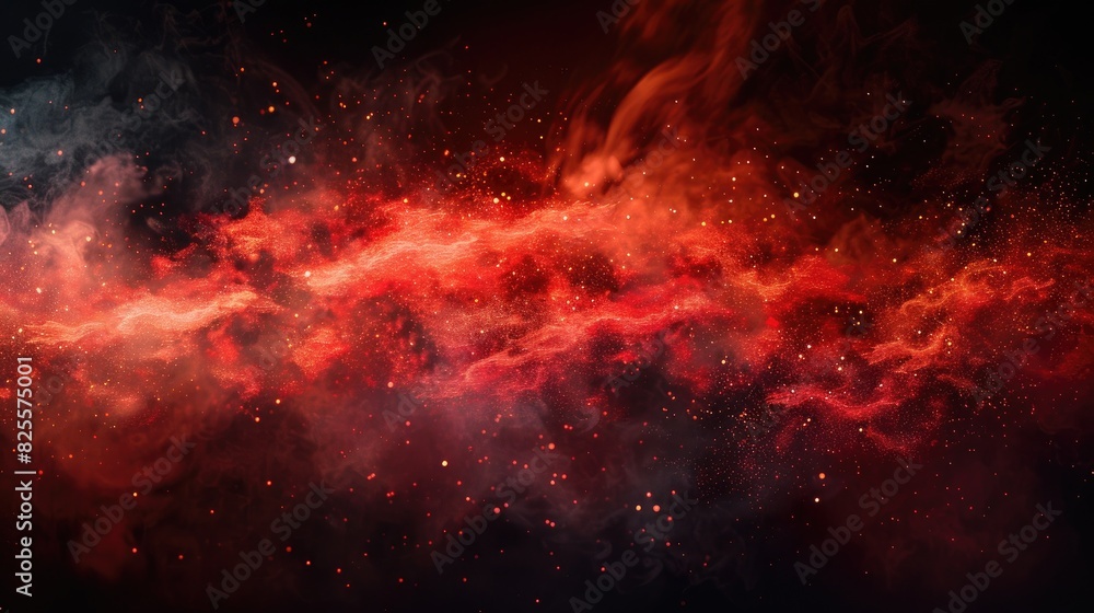 Poster a red and black space background with a red line in the middle