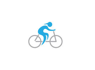 Obraz premium Bicycling logo bicycle icon design illustration