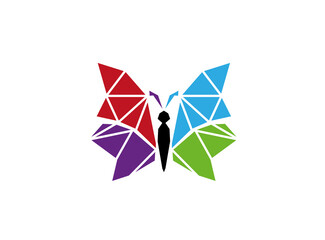 Butterfly beautiful and colorful bright and elegant multi-color logo design illustration