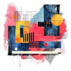 a painting of a colorful abstract design with a lot of colors