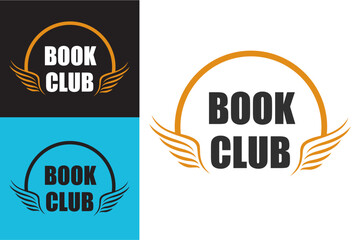 Book club lettering round badge poster design. Aesthetic cute romance reader. Vector printable text logo for fantasy reading squad shirt design