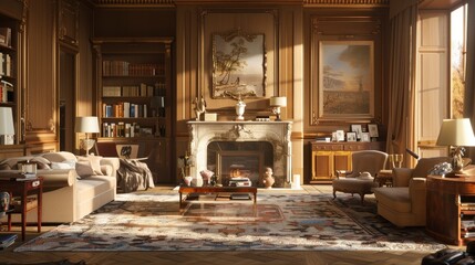 Living Room With A Fireplace As The Focal Point And Cozy Seating Around It, Room Background Photos