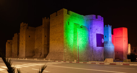 The oldest Ribat being the most prominent monument of the city of Monastir, Tunisia